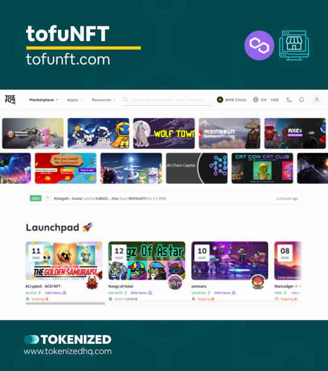 Screenshot of the Polygon NFT Marketplace "tofuNFT"