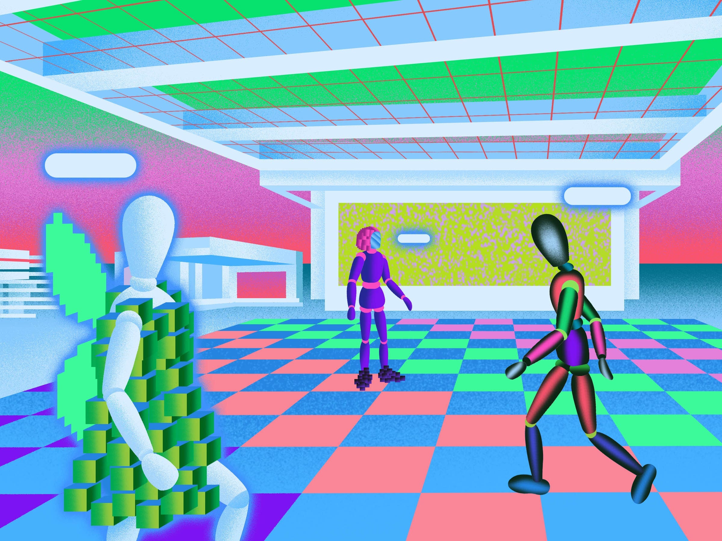 Illustration of the cryptovoxels metaverse