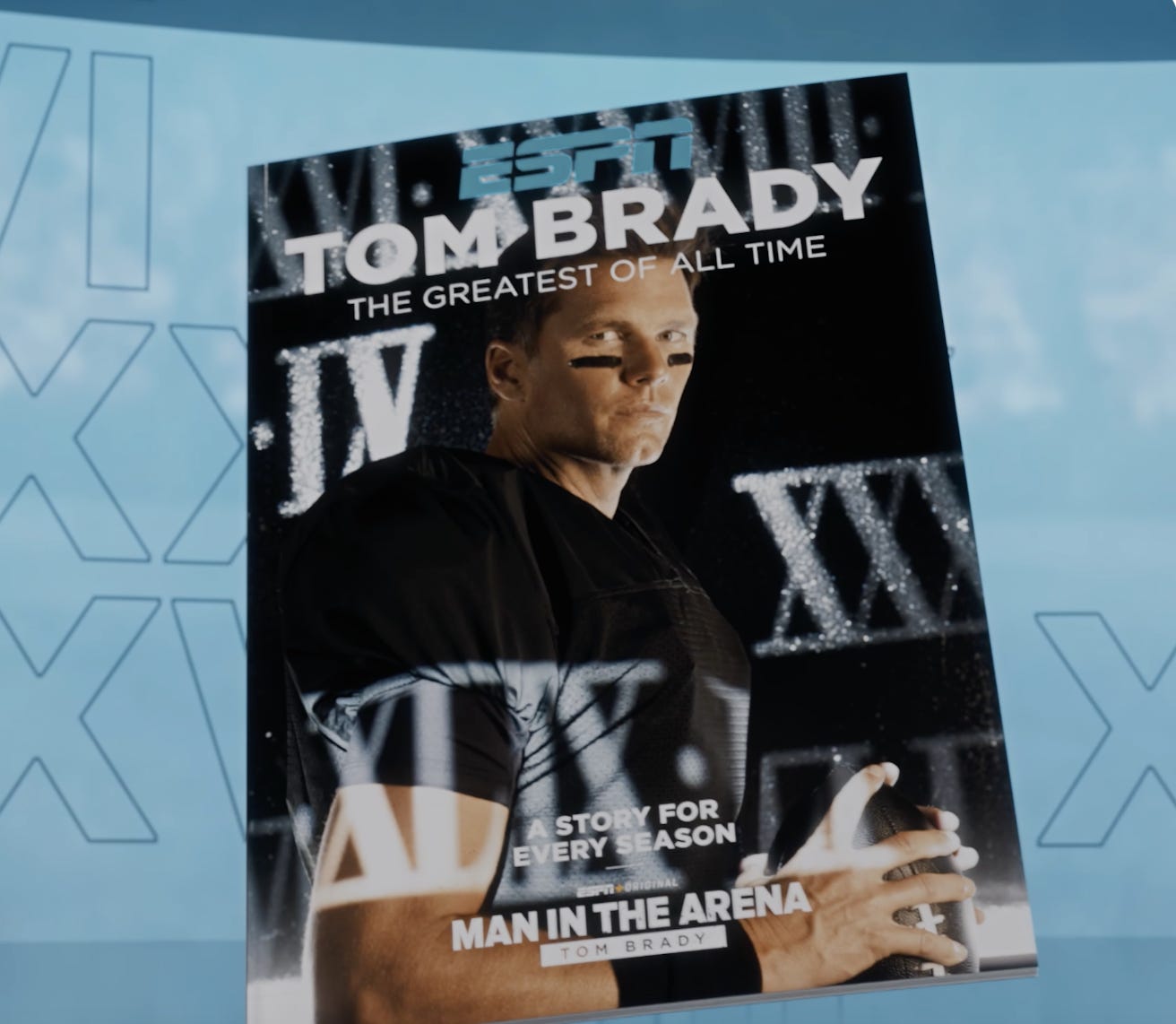 A screenshot of an NFT from ESPN featuring the legendary NFL quarterback Tom Brady.
