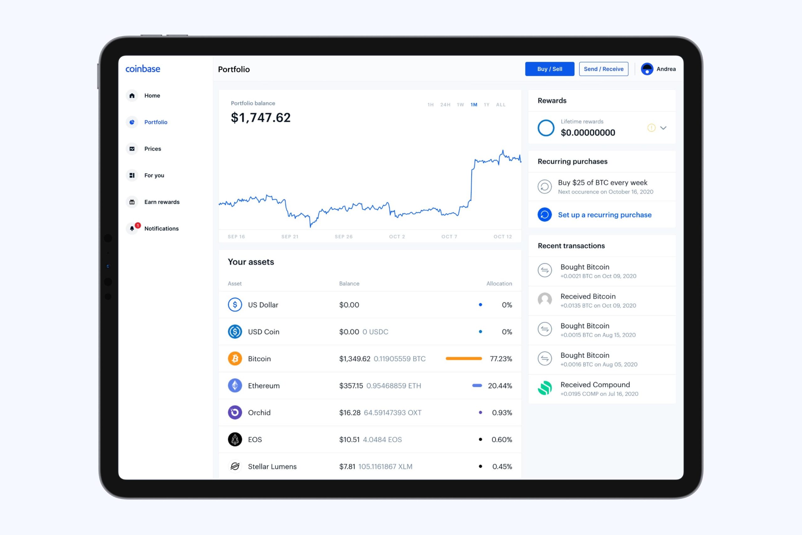 Coinbase Web – Portfolio