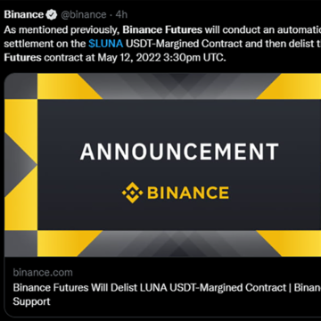 Due to Terra blockchain concerns, Binance has suspended LUNA and UST trading