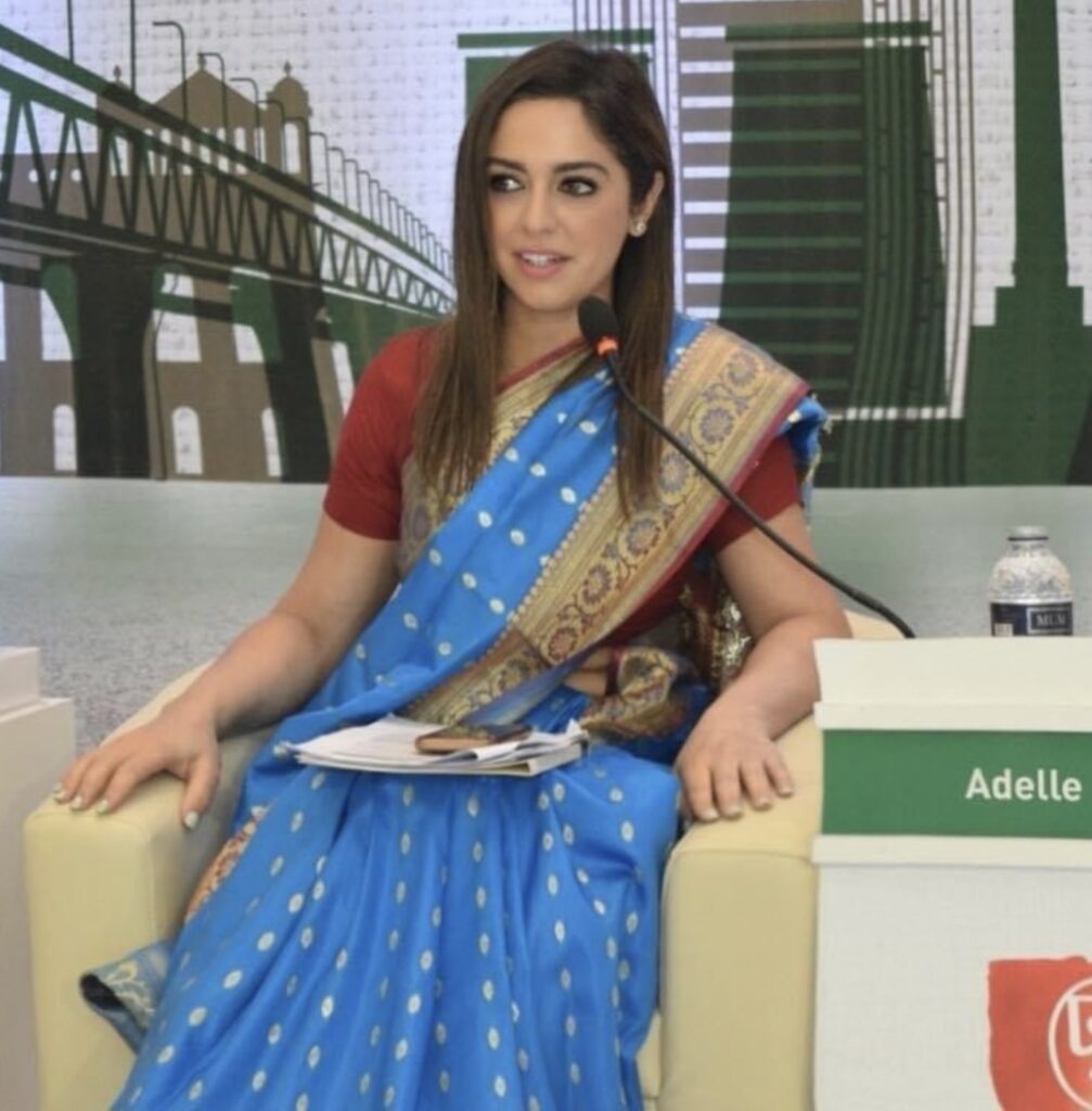 Adelle Nazarian speaking on a panel in Dhaka, Bangladesh (2019). Source: Adelle Nazarian