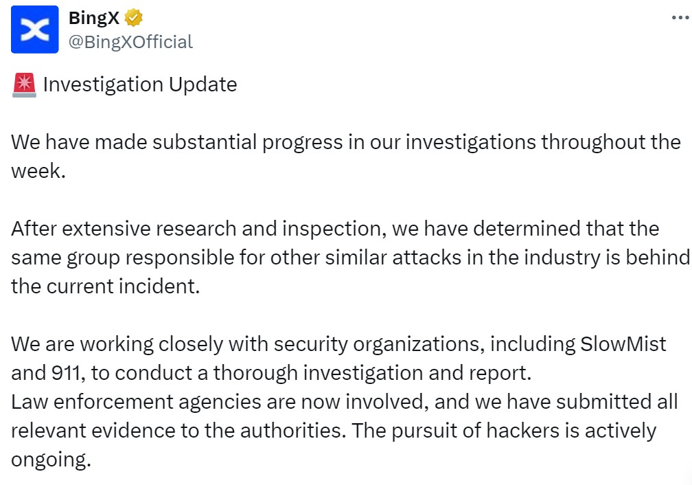 BingX investigation result