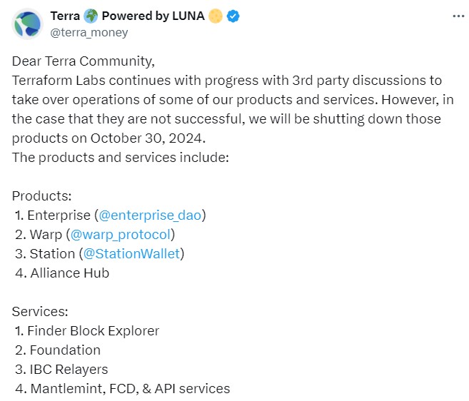 Terra announcement