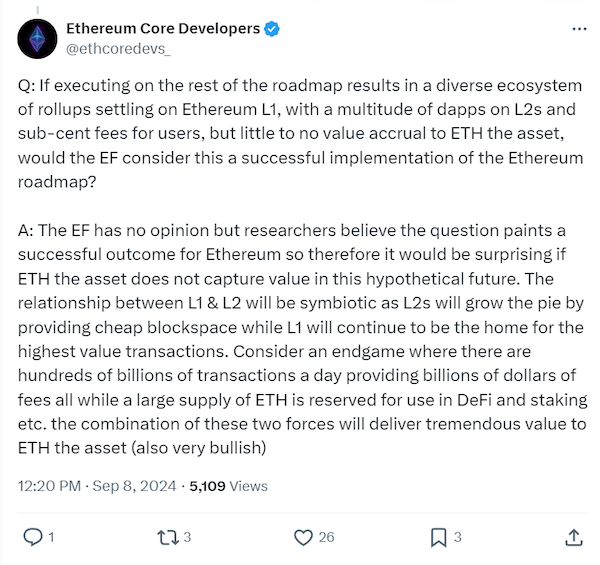 The real question for many is whether ETH will go up due to the roadmap